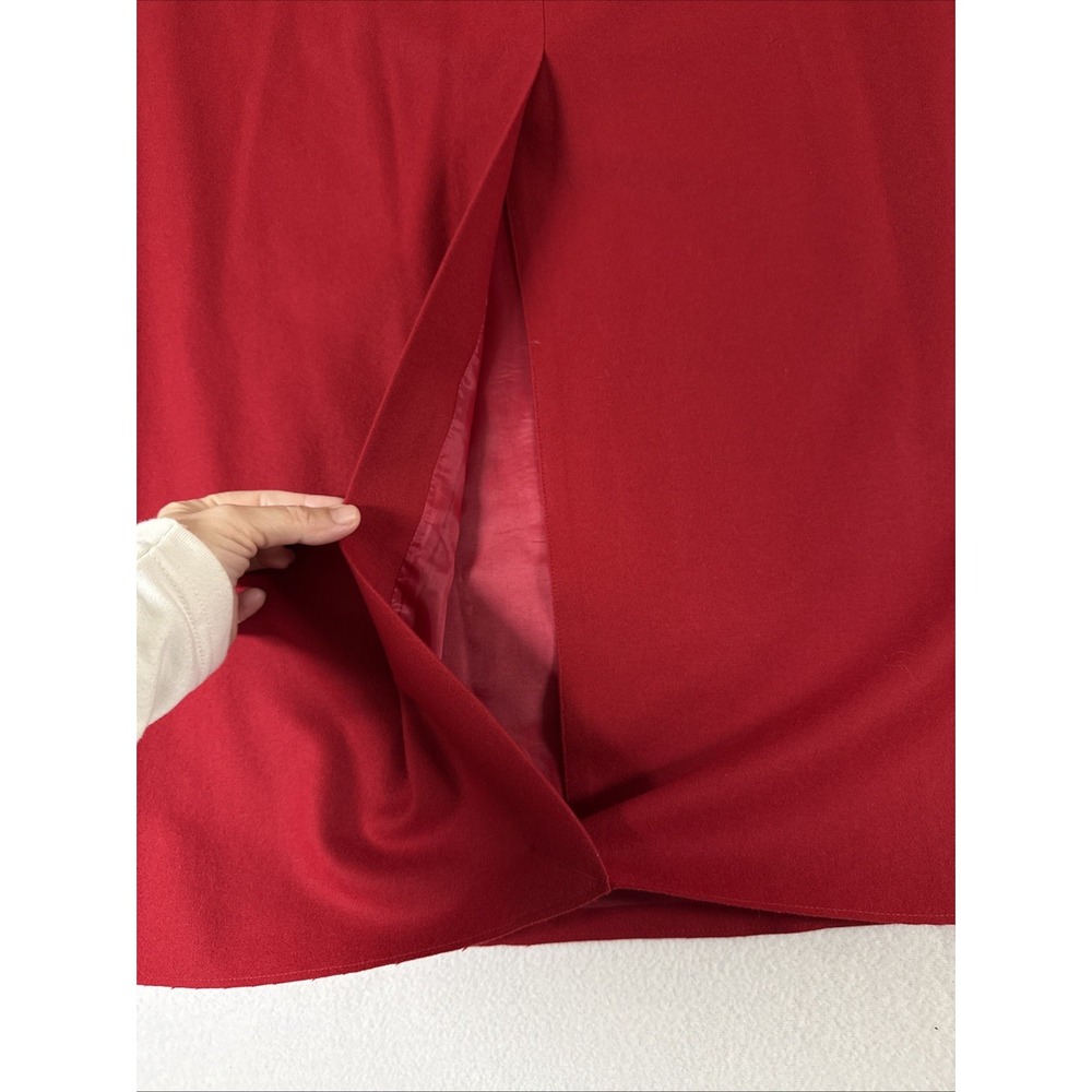 Vtg Liz Claiborne Wool Cashmere Blend Deep Red Skirt Heritage‎ Preppy Minimal 8 - Picture 6 of 9